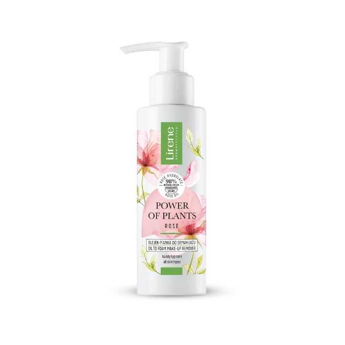 Lirene Power of Plants Olejek-Pianka do Demakijażu Rose 145ml