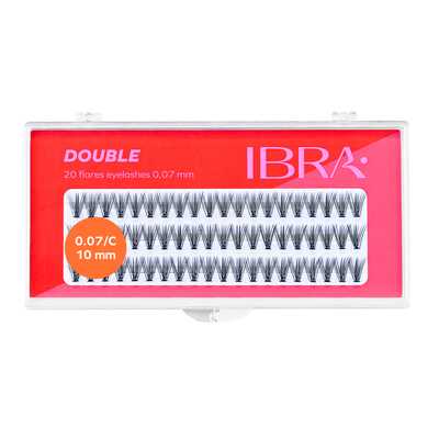 IBRA Makeup Zestaw Kępek Rzęs Double Knot-Free C-10mm 