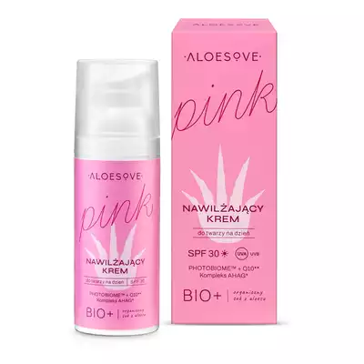 ALOESOVE Pink Nawilżający Krem do Twarzy na Dzień SPF30 50ml