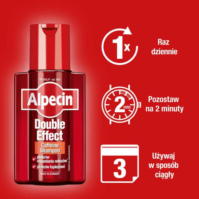 Alpecin Double Effect Szampon Przeciw Wypadaniu Włosów i Łupieżowi 200ml