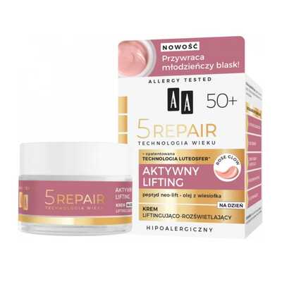 AA Technologia Wieku Aktywny Lifting Krem na Dzień Liftingująco-Rozświetlający 50+  50ml