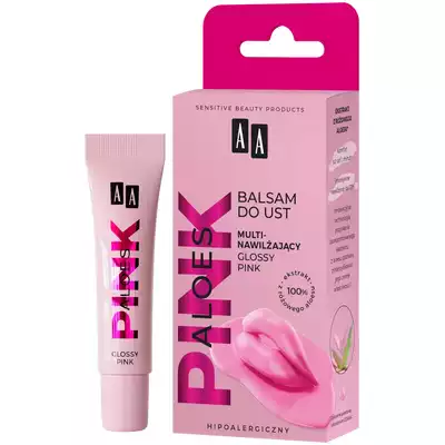 AA Aloes Pink Multinawilżający Balsam do Ust Glossy Pink 10g