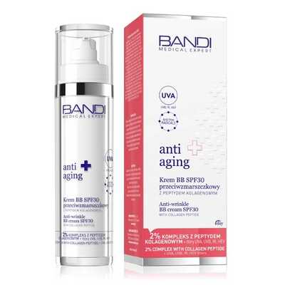 Bandi Anti-Aging Krem BB SPF30 Przeciwzmarszczkowy z Peptydem Kolagenowym 50ml