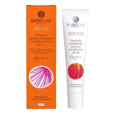 BasicLab Protecticus Tonująca Mineralna Emulsja Ochronna SPF50 PA++++ 40ml