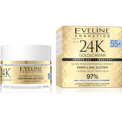 Eveline 24K Gold &amp; Caviar Silnie Przeciwzmarszczkowy Krem 55+ 50ml