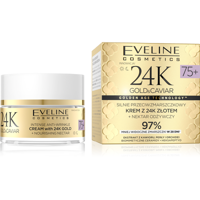 Eveline 24K Gold &amp; Caviar Silnie Przeciwzmarszczkowy Krem 75+ 50ml