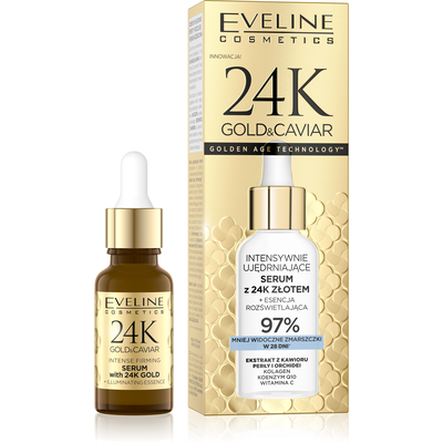 Eveline 24K Gold &amp; Caviar Intensywnie Ujędrniające Serum z 24K Złotem 18ml