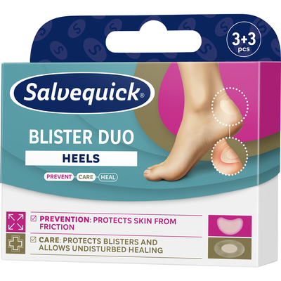 Salvequick Blister Duo Heels Zapobiegawczo-Ochronne Plastry na Pęcherze 6 Sztuk