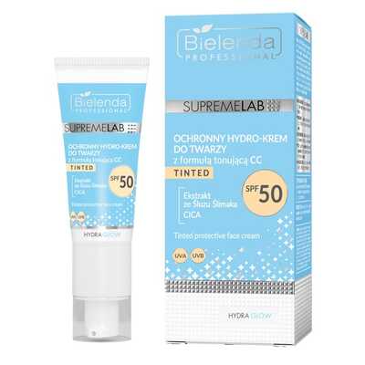 Bielenda Professional Hydra Glow Ochronny Hydro-Krem do Twarzy z Formułą Tonującą CC i Filtrem SPF50 40ml