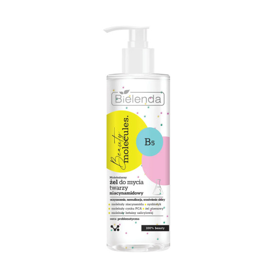 Bielenda Beauty Molecules Niacinamide Gel de spălare facială 195g