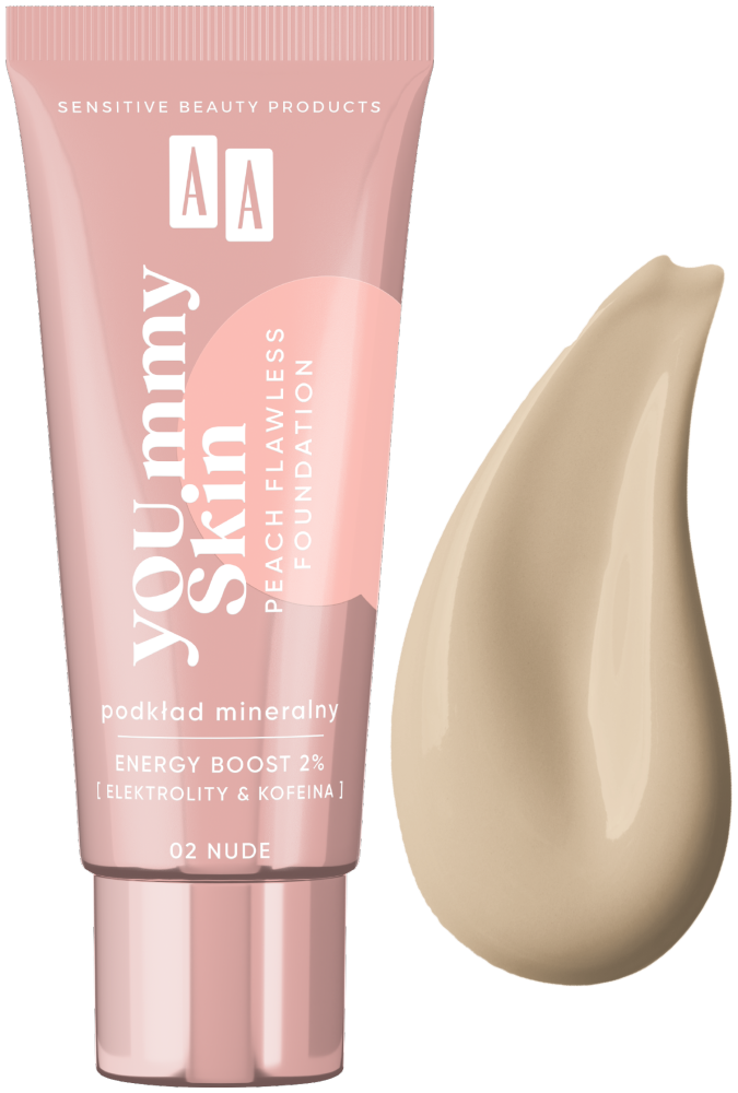 AA YOU.mmy Skin Peach Flawless Foundation 02 Nude