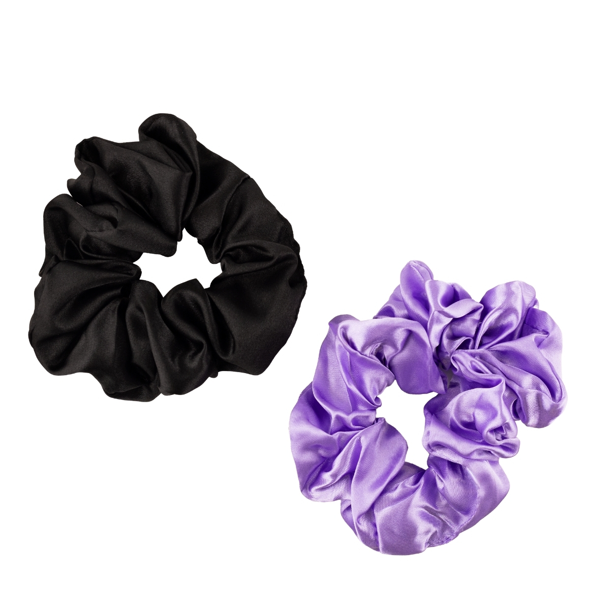 TAPTAP Gumki Satynowe Scrunchie do Włosów Czarna i Fioletowa