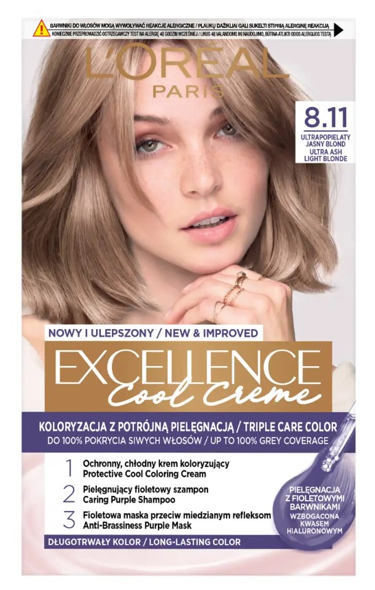 Loreal Excellence Cool Creme cremă colorantă 8.11 Ultra Light Blonde