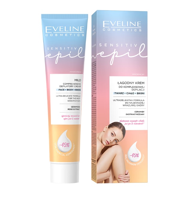Eveline Sensiitiv Epil Cremă Depilatoare Sensiitiv Epil 125ml + Spatulă
