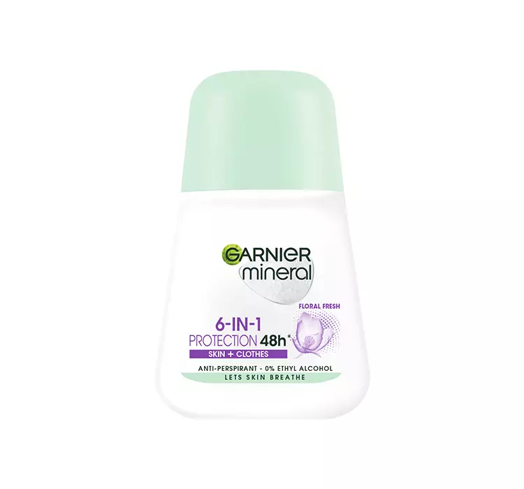 Garnier Mineral Antiperspirant Roll-On 6 în 1 Protecție 48h Floral Fresh