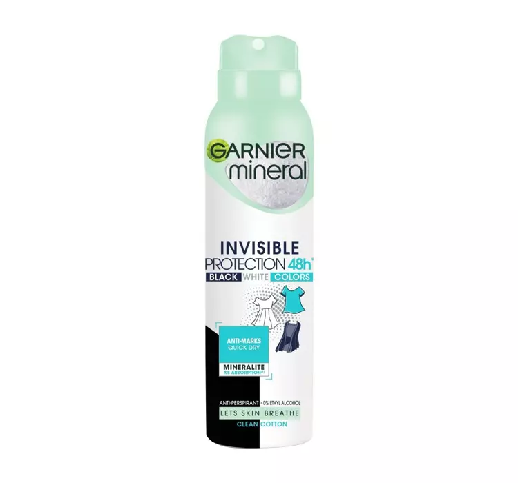 Garnier Mineral Antiperspirant Invisible Protection 48h Clean Cotton 150ml