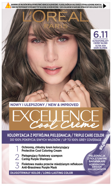 Loreal Excellence Cool Creme cremă colorantă 6.11 Ultra Dark Blonde
