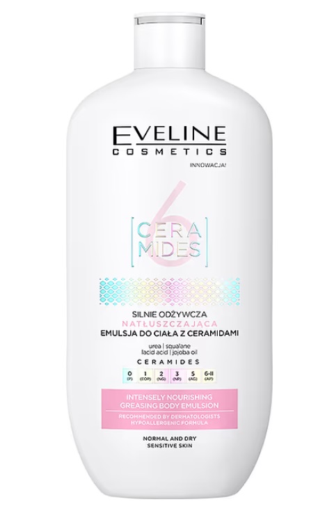 Eveline 6 Ceramides Emulsie de corp puternic hrănitoare și ungătoare 350ml