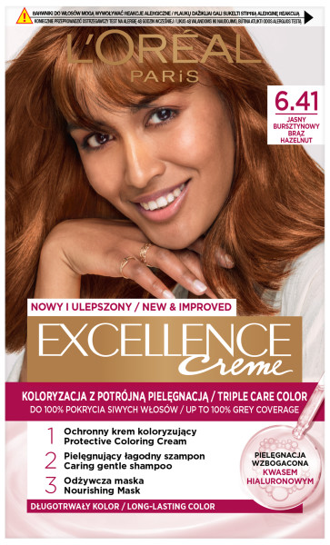 Loreal Excellence Creme cremă de colorare 6.41 Light Amber Brown
