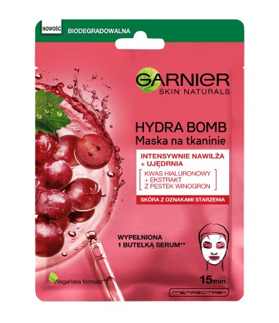 Mască hidratantă Garnier Hydra Bomb Grape Hydrate Mask