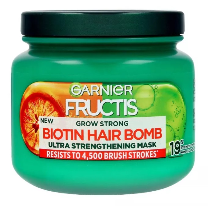 Garnier Fructis Grow Strong Biotin Biotin Hair Bomb Mască de păr 320ml