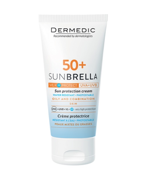 Dermedic Sunbrella Sunbrella Crema protectoare rezistentă la apă pentru pielea grasă și mixtă SPF50+ 50ml