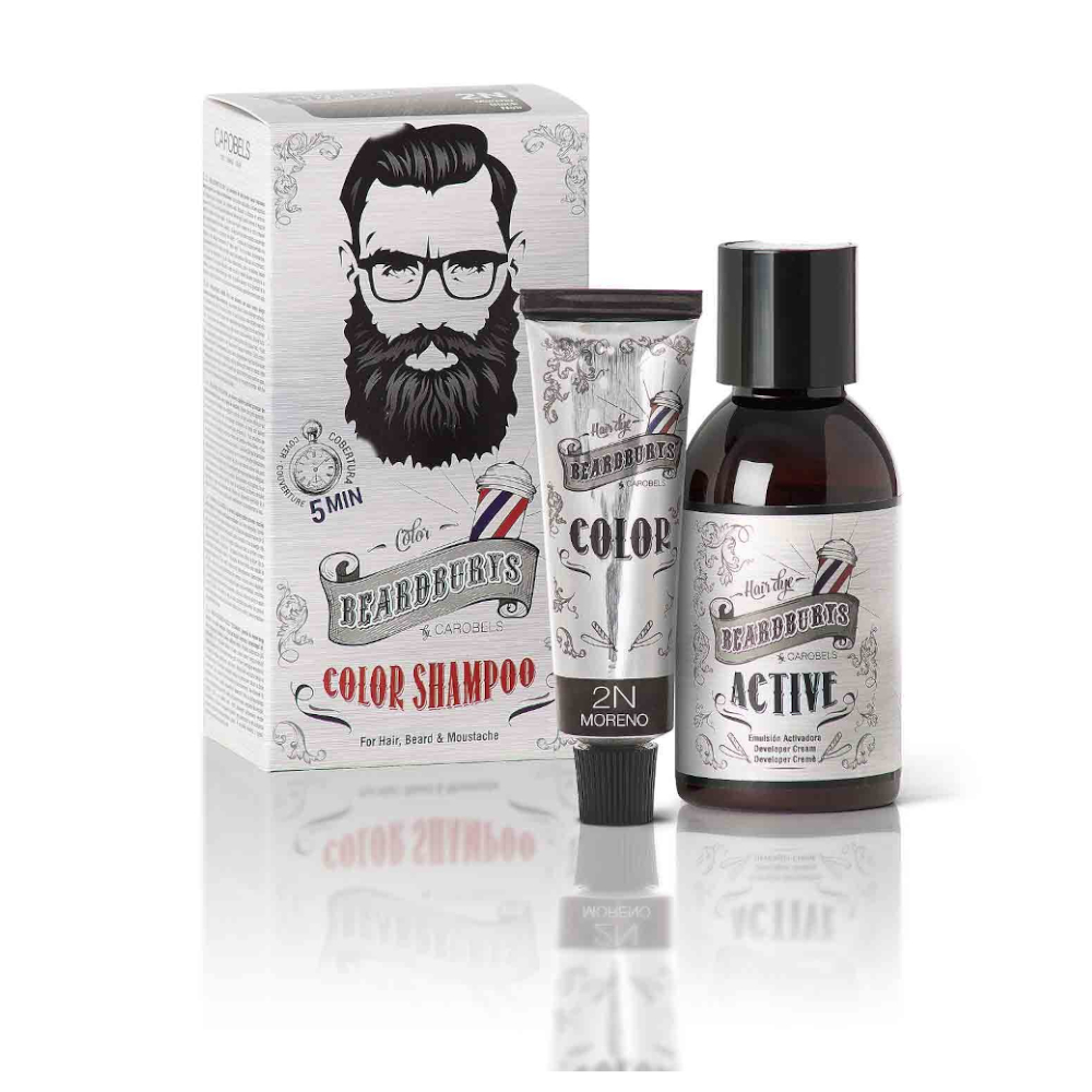 Șampon pentru bărbați Beardburys pentru păr, barbă și mustață 2N Black