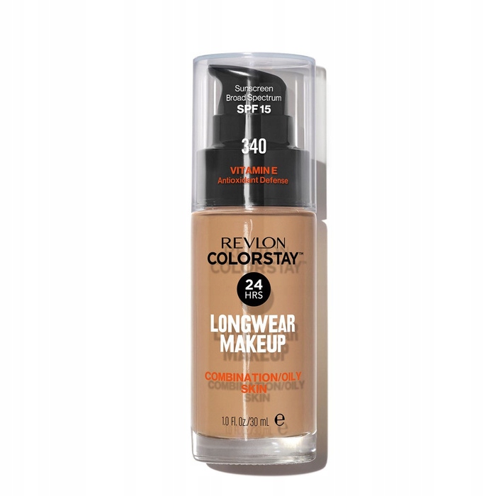 Revlon ColorStay Foundation for Oily and Combination Skin 340 Early Tan cu pompiță