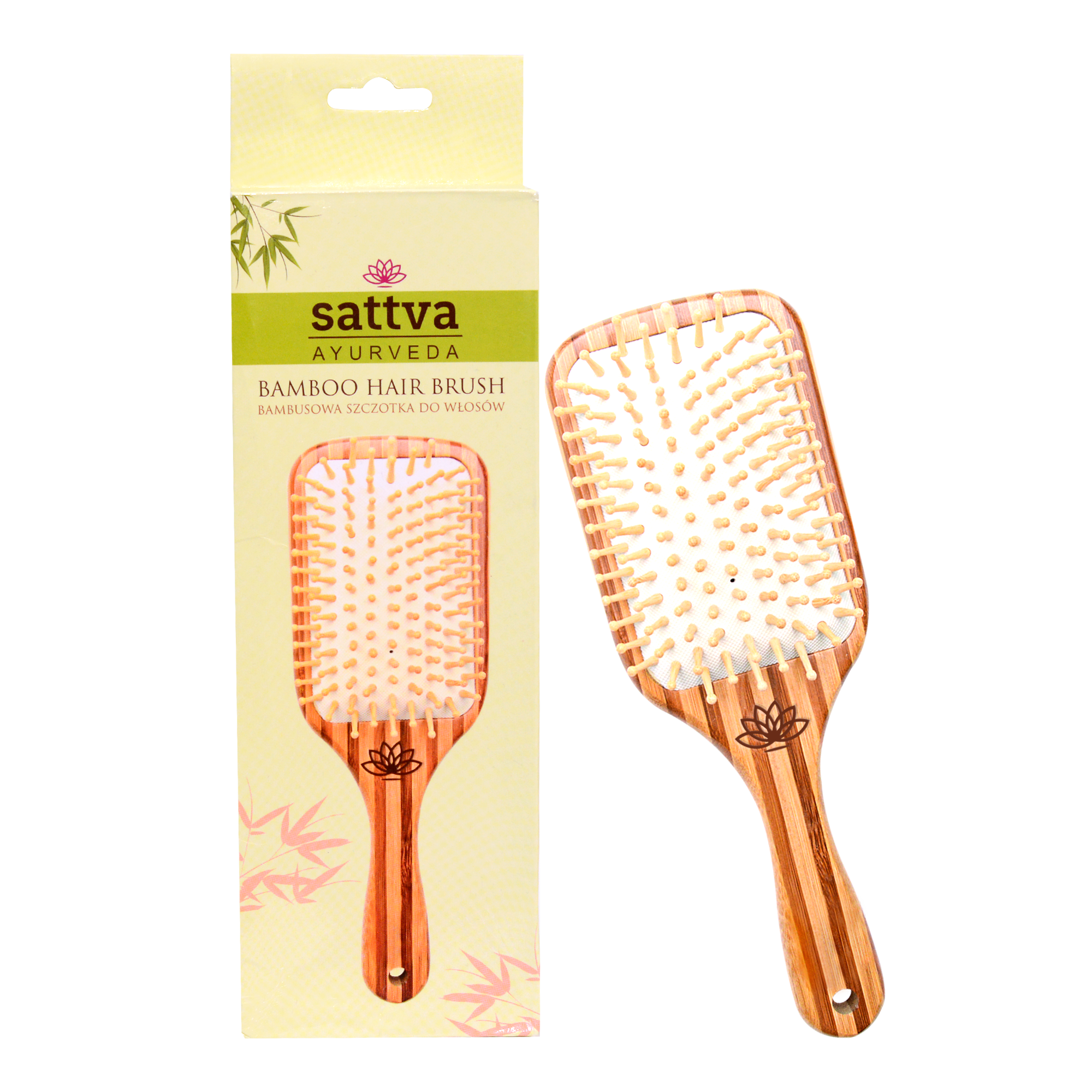 Perie de păr din bambus Sattva