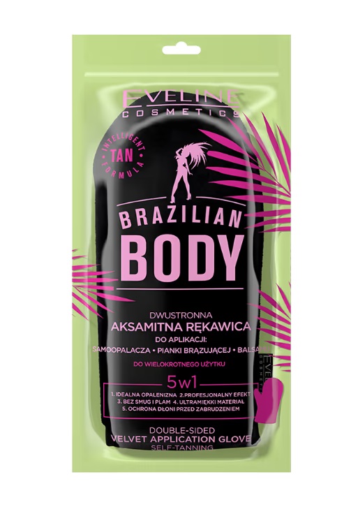 Mănușă autobronzantă braziliană pentru corp Eveline Black