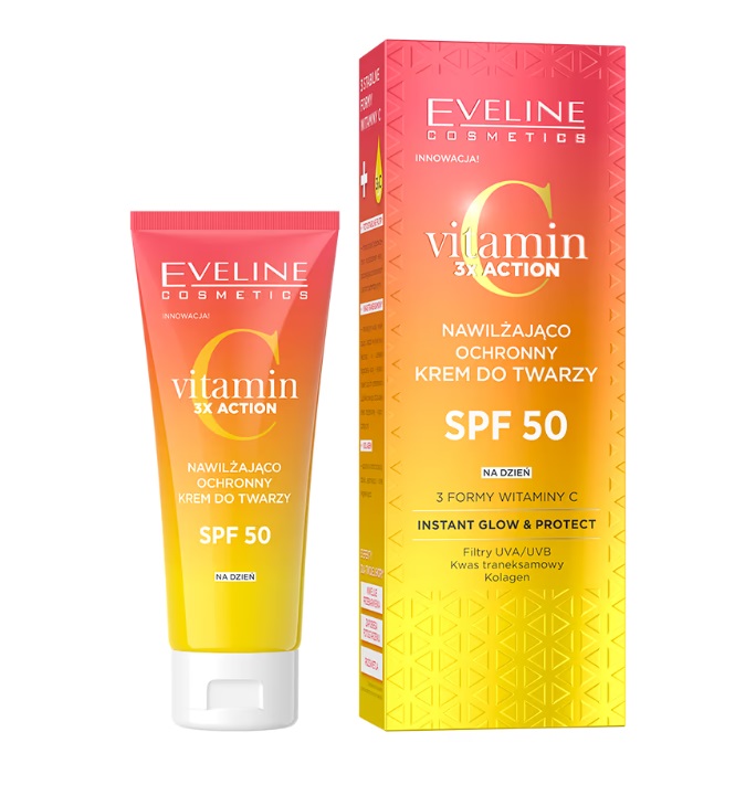 Eveline Vitamin 3x Action Cremă de față hidratantă și protectoare SPF50+ 30ml