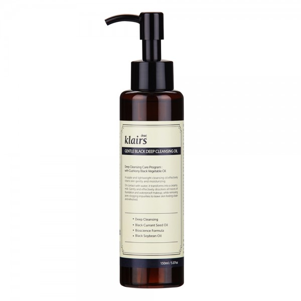 Klairs Gentle Black Deep Cleansing Oil demachiant negru delicat