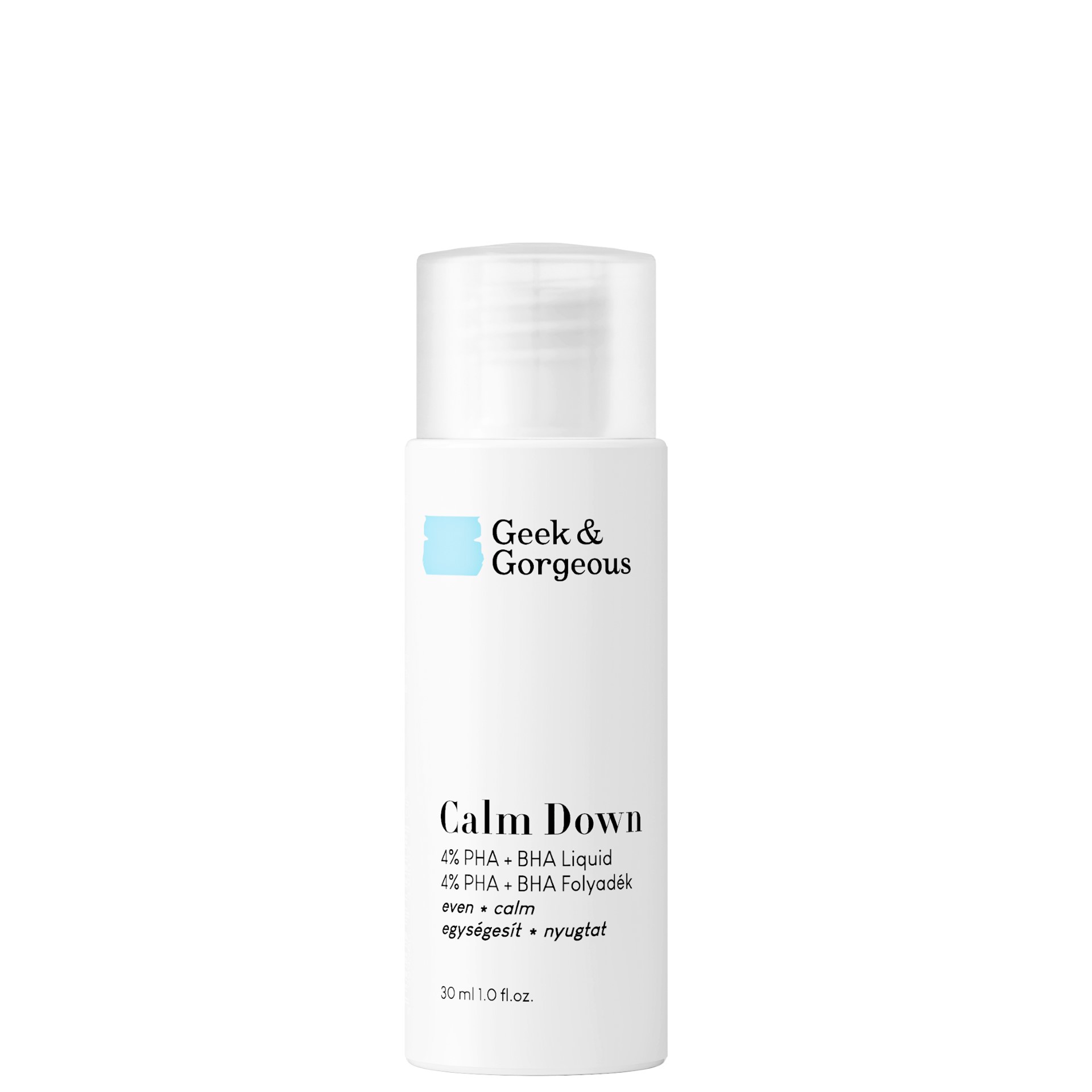 Geek & Gorgeous Calm Down Facial Toner cu acizi PHA + BHA 30ml