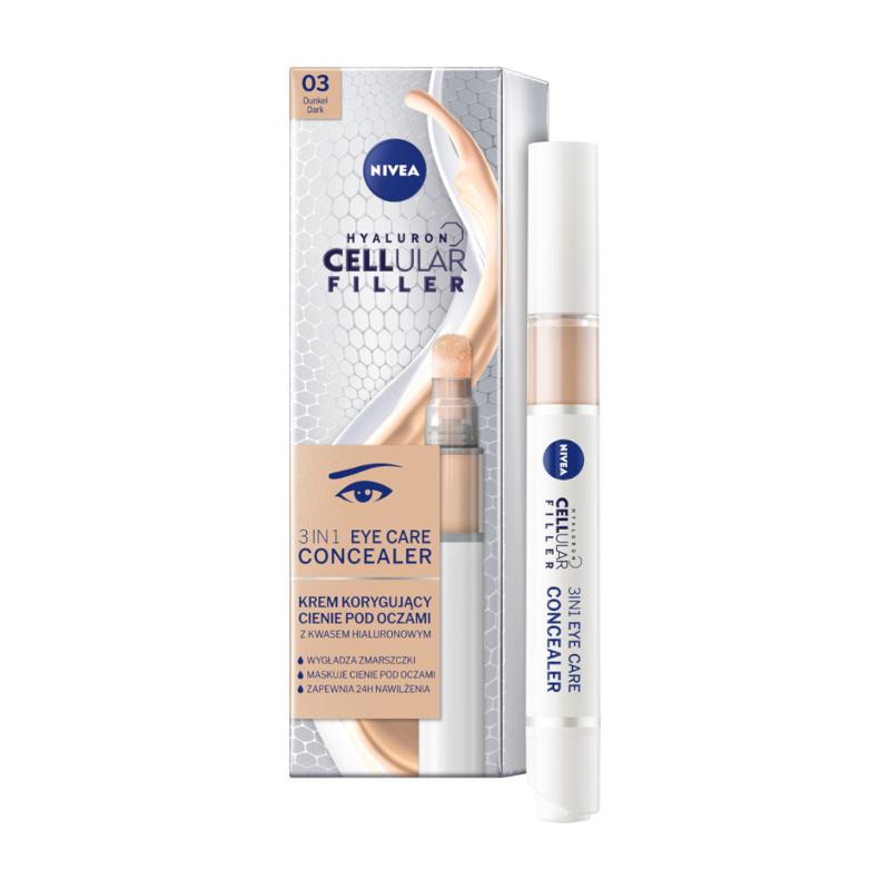 Nivea Celluar 3 în 1 cremă corectoare de umbre de ochi 03 Dark 4ml