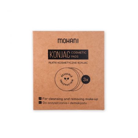 Mohani Pernuțe cosmetice reutilizabile Konjac 3 bucăți