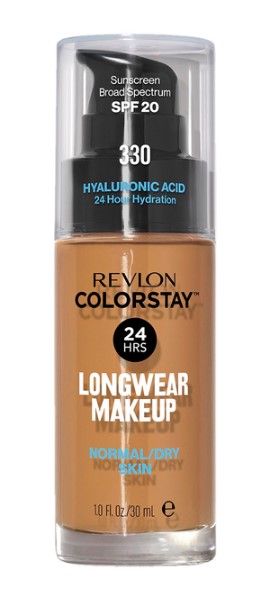 Revlon ColorStay Foundation for Dry and Normal Skin 330 Natural Tan cu pompiță