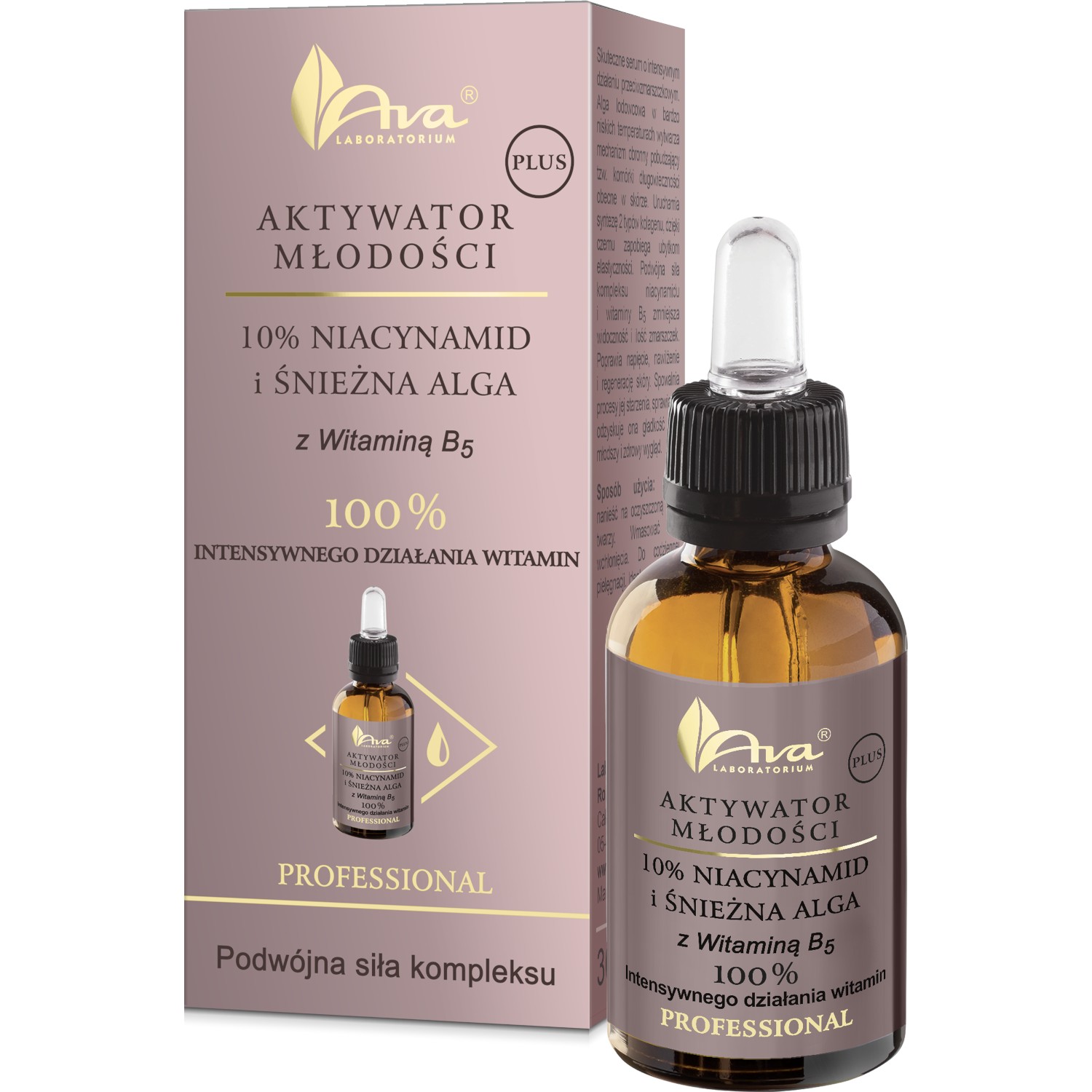 AVA Youth Activator Serum 10% Niacinamide și Snow Alga 30ml