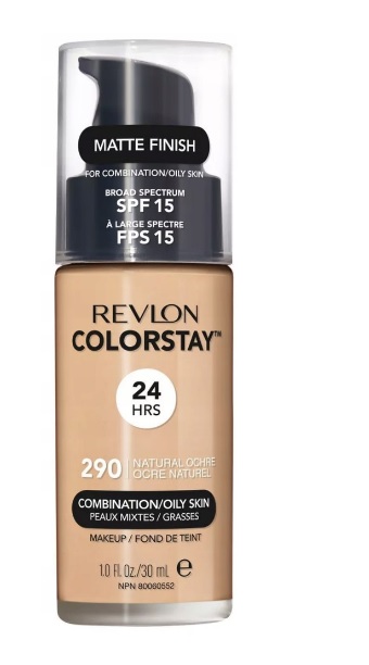 Revlon ColorStay Fond de ten pentru ten gras și mixt 290 Natural Ochre cu pompiță
