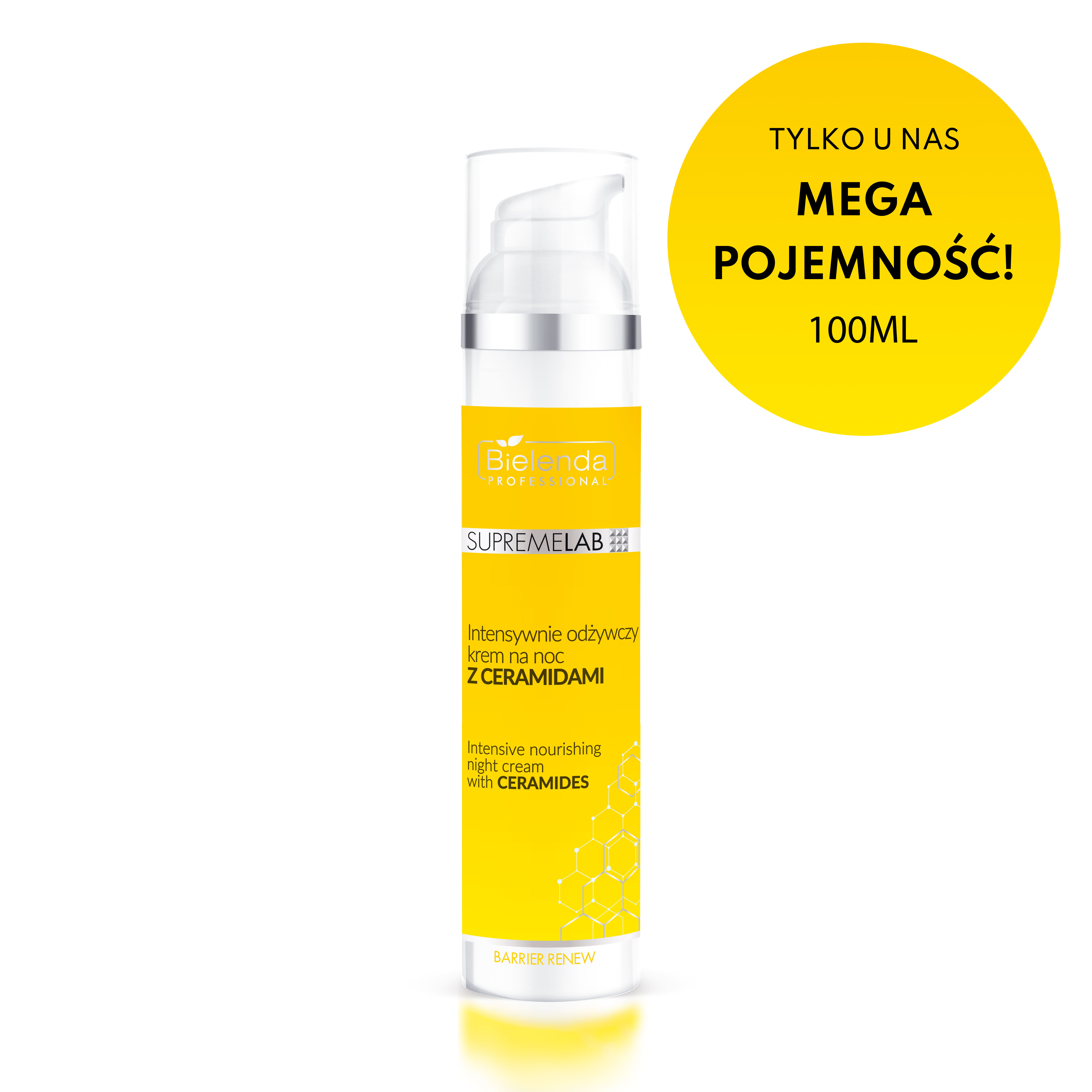 Bielenda Professional SupremeLAB SupremeLAB Barrier Renew Cremă de noapte hrănitoare cu ceramide Capacitate mare 100ml