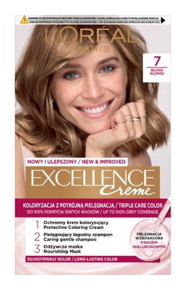 Loreal Excellence Excellence Creme Colouring Culoarea părului 7.0 Blonde