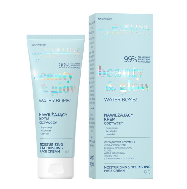 Bomba de apă Eveline Beauty & Glow! Cremă hidratantă pentru față 75ml