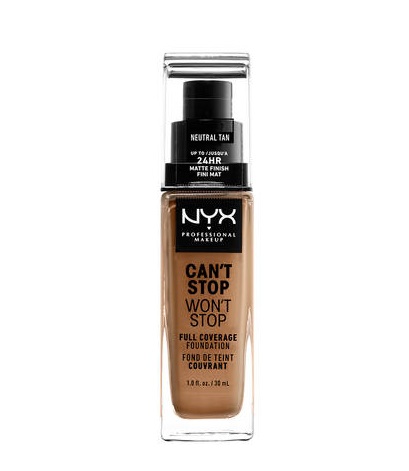 NYX Professional Makeup Cant Stop Wont Stop Fond de ten acoperitor de lungă durată Cant Stop Wont Stop Neutral Tan