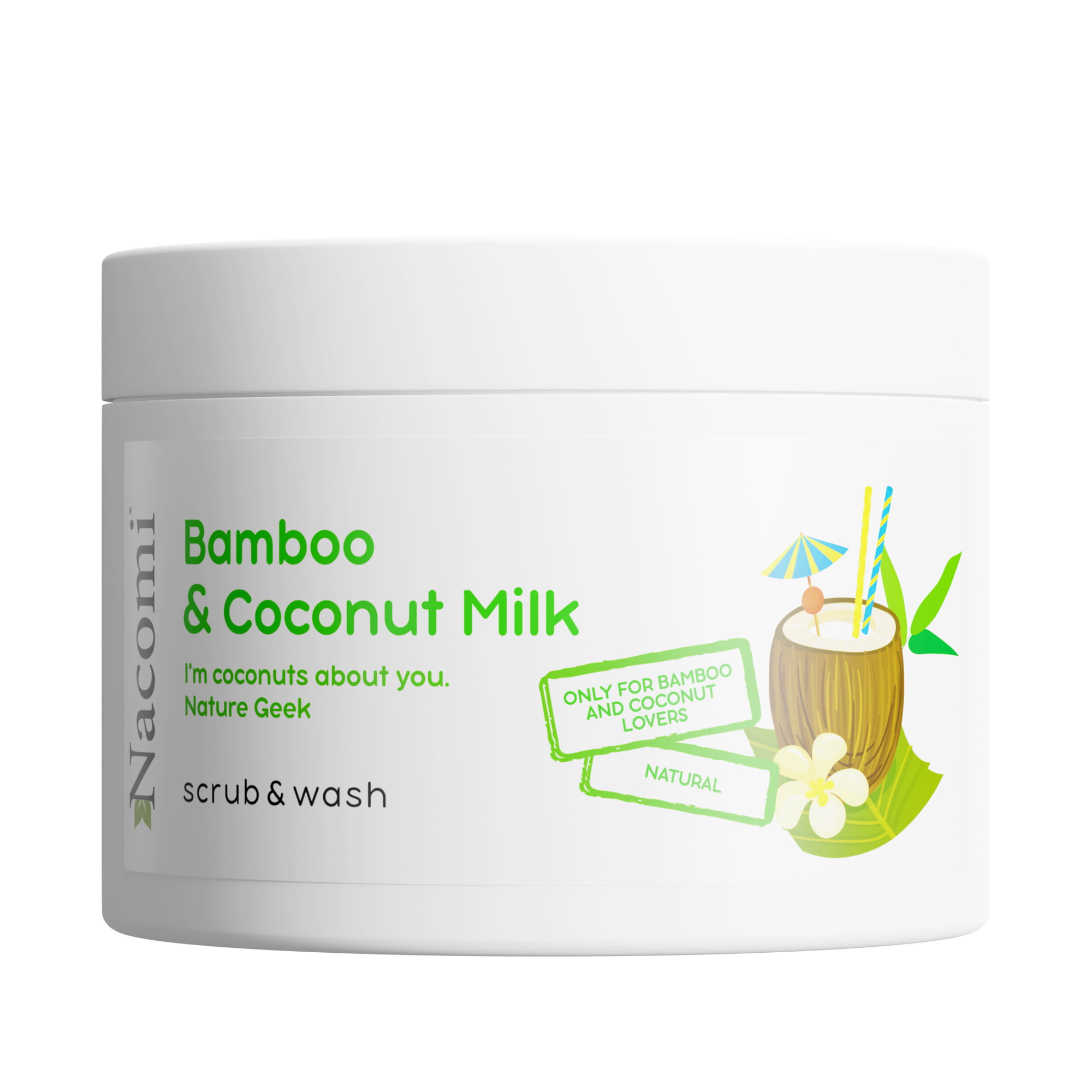 Nacomi Scrub spumant cu bambus și lapte de cocos 180ml