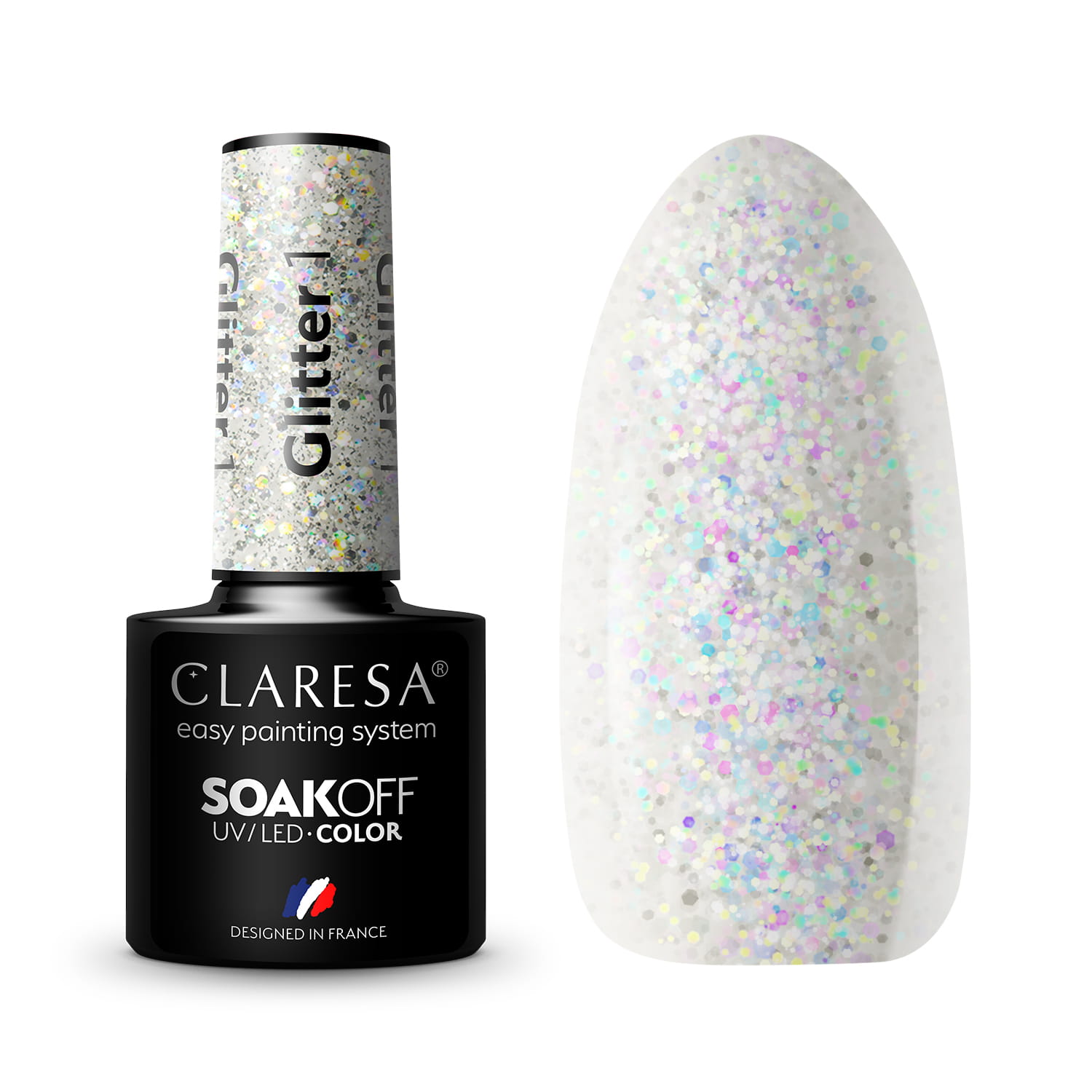 Claresa Hybrid Varnish Glitter 1