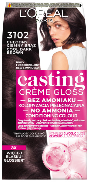 Loreal Casting Casting Creme Gloss Colour 3102 Cool Dark Brown