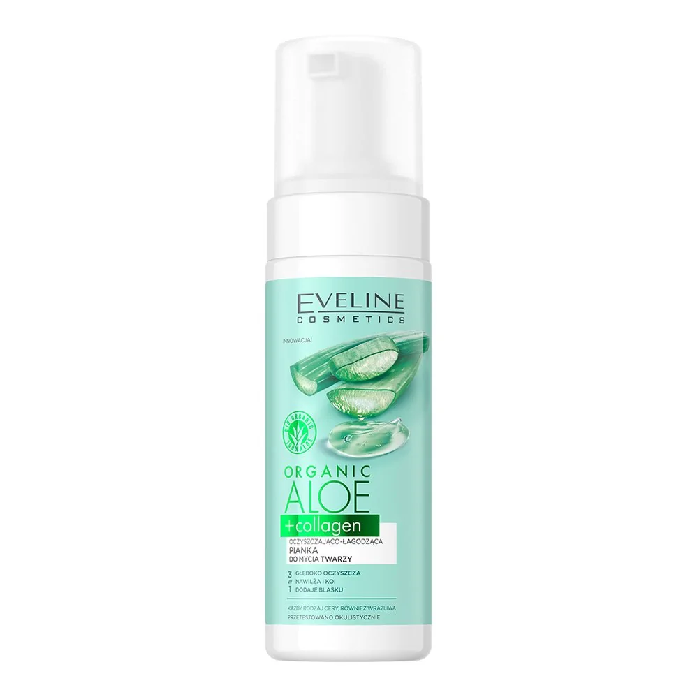 Eveline Organic Aloe + Colagen spumă de spălare facială 150ml