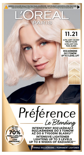 Vopsea de păr Loreal Preference 11.21 Moscow Blond perlat rece ultra-strălucitor