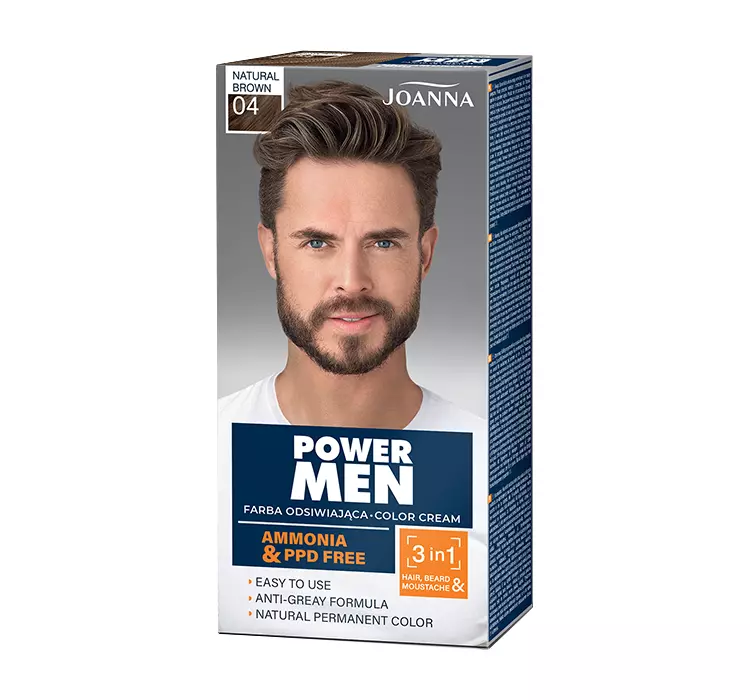 Joanna Power Men Color Cream Color pentru bărbați 04 Natural Brown