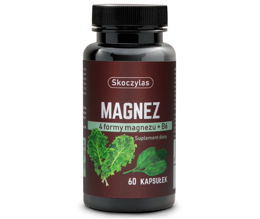 Skoczylas Magnesium 4 forme de magneziu + B6 Supliment de spanac Kale 60 capsule