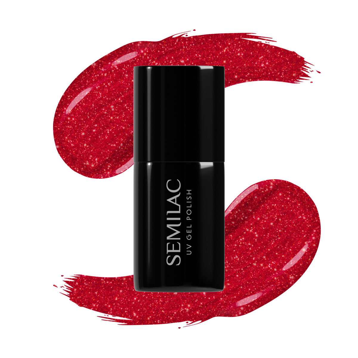 Semilac Hybrid Varnish 025 Glitter Red 7ml